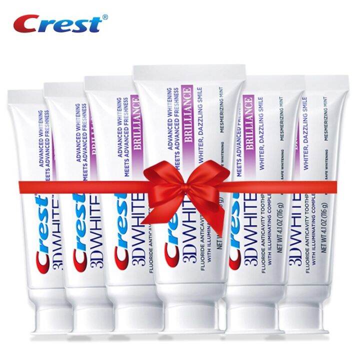 Crest 3D White Toothpaste Brillance Teeth Whitening Fluoride Anticavity