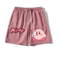 2023 newKawaii Kirby Shorts Cartoon Cute Print Loose Summer Beach Pants Student Fashion Casual Ins Anime Cropped Pants Gift