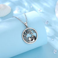 Eudora 925 sterling silver panda mother and cub pendant necklace bamboo long chain ladies jewelry warm gift CYD774