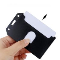 ABS Hard Plastic Frosted ID Tag Double Sided Card Slots for Employee Business Pass Work Card Cover Case Badge Holder Card Sleeve Card Holders