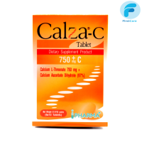 หมดอายุ 26/4/24 CalZa C Tablet แคลซ่า ซี แคลเซียม แอล- ทรีโอเนต 750 mg. + ซี ชนิดเม็ด 60 เม็ด [FRC]