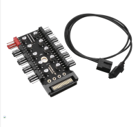 PC 1 ถึง 10 4Pin พัดลมระบายความร้อน HUB Splitter 12V LED PWM SATA แหล่งจ่ายไฟอะแดปเตอร์ SPEED CONTROLLER สำหรับการทำเหมืองแร่คอมพิวเตอร์