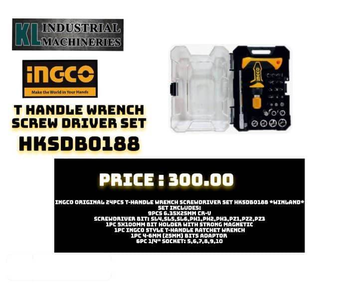 INGCO T Handle Wrench Screwdriver Set ( HKSDB0188 ) | Lazada PH