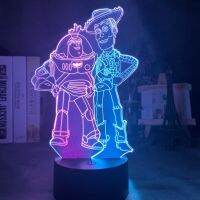 ✣ Hit Color Led Night Lamp Tory Store for Bedroom Decor Nightlight Sheriff Woody and Buzz Lightyear Double Color Led Night Light