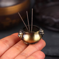 FOO 1Set 1:12 Dollhouse Miniature Incense Burner with Incense Simulation Censer Model Scene Decor Pretend Toy Doll House Accessories