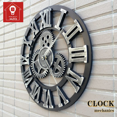 MZD นาฬิกาแขวนผนังย้อนยุคห้องนั่งเล่นสไตล์อเมริกัน,ทันสมัยและมีเอกลักษณ์,นาฬิกาแขวนผนัง40ซม./50ซม./60ซม.