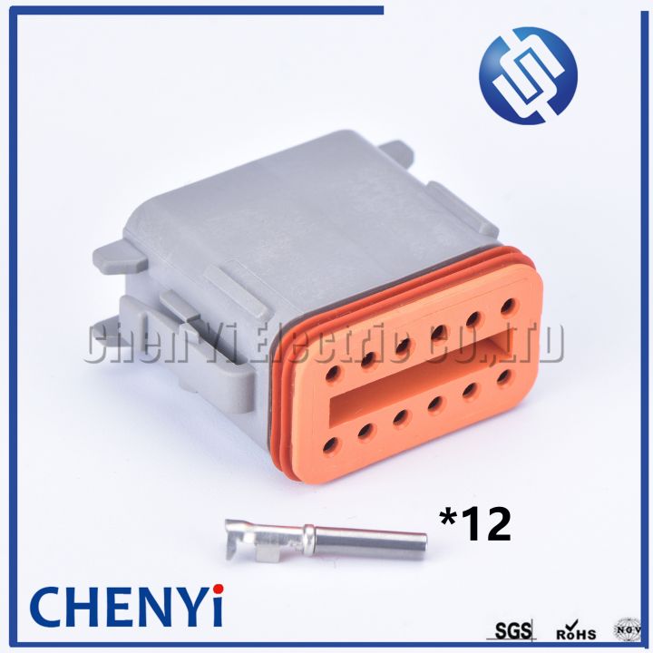 Special Offers 1 Set Deutsch DT 12 Pin Connector DT06-12S/DT04-12P Male Female Auto Waterproof Connector Automotive Sealed Plug