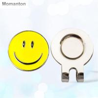 MOMANTON อุปกรณ์ฝึกกอล์ฟของขวัญกอล์ฟอัลลอยมาร์คเกอร์ลูกกอล์ฟหน้ายิ้มคลิปหนีบหมวกกอล์ฟที่ยึดตัวทำเครื่องหมายรูปหมวก Ic คลิปหนีบหมวกกอล์ฟเครื่องหมายลูกกอล์ฟ