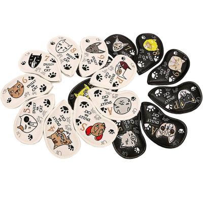 Golf Iron Head Covers PU Leather Cute Cartoon Golf Head Covers Set of 9 Golf Iron Covers Set Golf Club Head Cover Fit Most Irons Golf Accessories sensible