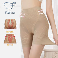 Flarixa สูงเอวลูกไม้ท้องแบนกางเกงขาสั้นสำหรับสตรีนักมวยไม่มีรอยต่อ Tummy ควบคุม Shaping Slim Abdomen กางเกงบางชุดชั้นใน-Sediue