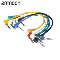 [okoogee]Set of 6PCS Colorful Guitar Patch Cables Angled for Guitar Effect Pedals