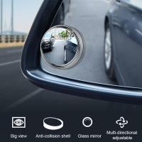 【cw】1 Pair Car Rear View Mirror 360 Degree Wide Angle Adjustable Reverse Large Assist Round Mirror Blind Spot Small Mirr L4x6 【hot】