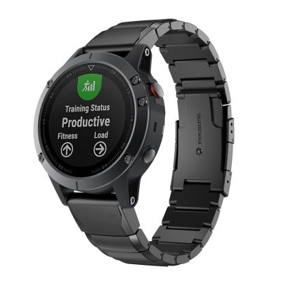 สายนาฬิกาข้อมือเหล็กถอดออกได้อย่างรวดเร็วสำหรับ Garmin Fenix 5S 20Mm (สีดำ)