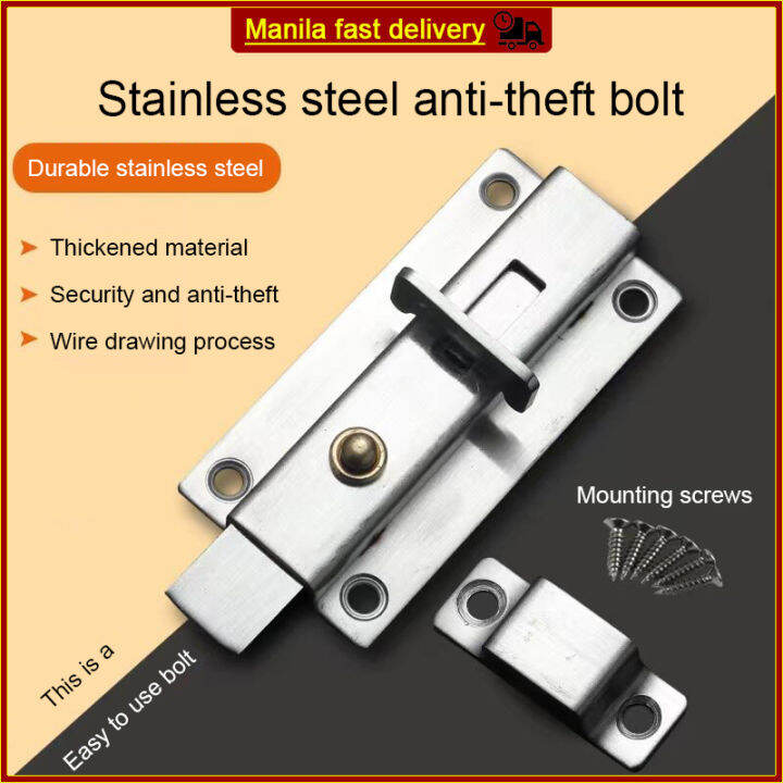 Stainless Steel Spring Bolt Lock Heavy Duty Safety Buckle Bolt