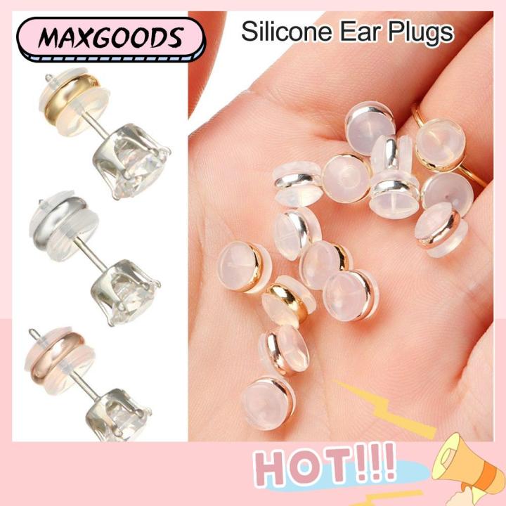 10Pcs Rubber Ear Back Silicone Rubber Ear Back Stoppers Copper