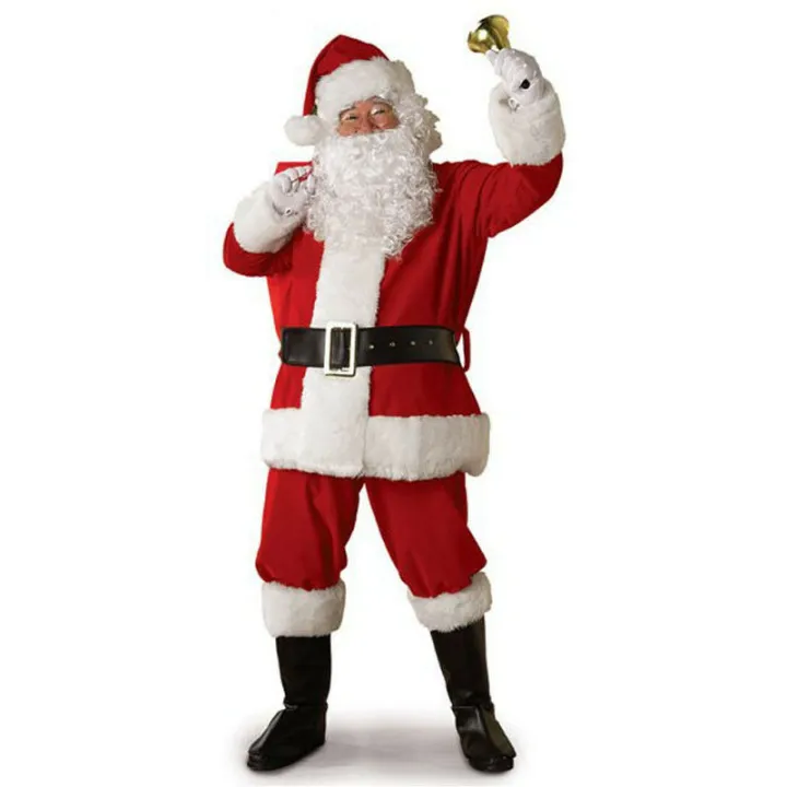 Christmas Santa Claus Costume Cosplay Santa Claus Clothes Fancy Dress In  Christmas Men 5pcs/lot Costume Suit For Adults hot | Lazada Singapore