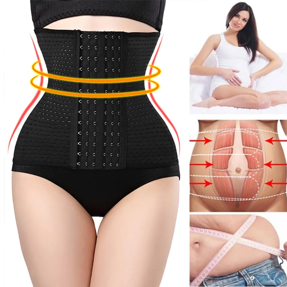 Waist Cincher Body Shaper Latex Girdles Slimming Belt Hollow Out Breathable  for Women Postpartum Tummy Strong Restraint