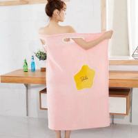 Wearable Microfiber Bathrobe Woman Shower Female Soft Bath Towel for Adults for Home Textiles Bath and Sauna Towels Bathroom