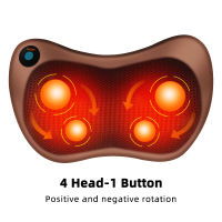 Electric Massage Pillow Vibrator Relaxation Shoulder Neck Back Body Heating Kneading Infrared Therapy for Shiatsu Neck Massager