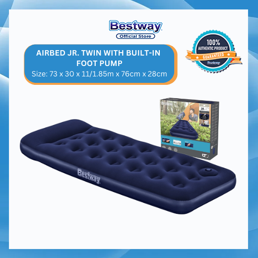 Bestway Airbed Jr. Twin with Builtin Foot Pump 73 x 30 x 11/1.85m x