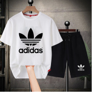 Quần áo be trai sành điệu ADIDAS Nguyên bộ thun cotton 4c mềm mịn cực mát