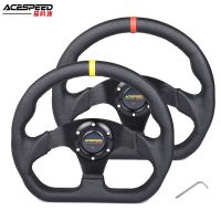 ✌ 330mm 13Inch Racing Steering Wheel Drift Flat PVC Leather Black Stitching Steering Wheel Fit Car and Simulation Racing Game