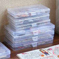 Transparent Desktop Stationery Clear Pencil Box Stickers Storage Case Table Desk Classification Box Stationary Organizer