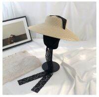 【CW】 202201-wn new dropshipping fance style summer lace ribbon big brim  sunshade holiday lady sun cap women leisure hat