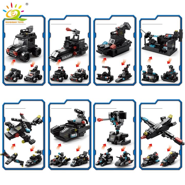 huiqibao-454-585pcs-8in1-swat-police-command-truck-building-blocks-city-helicopter-bricks-kit-educational-toys-for-children