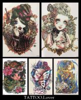 แทททูลายตุ๊กตาบลายธ์#แทททูการ์ตูนผู้หญิง#เจ้าหญิง  Tattoo Sticker สติ๊กเกอร์รอยสักปลอมชั่วคราวกันน้ำได้ ลดราคาพิเศษ สั่งหลายชิ้นมีของแถม