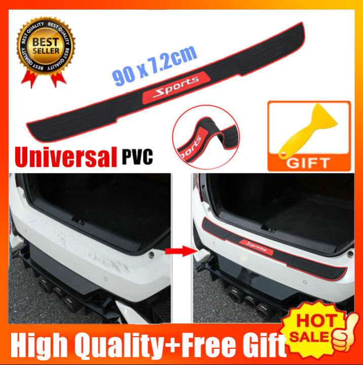 Black Universal Car Rear Bumper Protector Plate Rubber Cover Guard