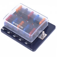 10 Ways 6 Ways Blade Fuse Box Holder with LED Warning Light for Car Boat Marine Trike 12V 24V M size