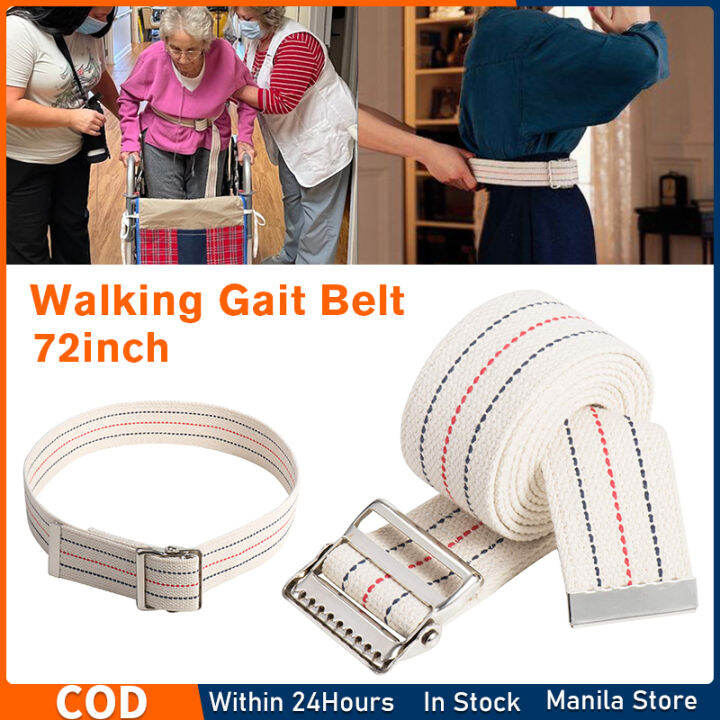 72 Inch Secure Transfer and Walking Gait Belt for Seniors with Metal