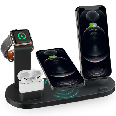 Labobbon 5 in1 Qi Wireless Charger For Apple Watch 6 5 4 3 2 Fast Charging Dock Station for iPhone 8 Pus X XS XR 11 Pro MAX 12