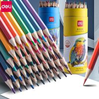 Lele Pencil】ปากกาหลากสีดินสอ Deli สีน้ำ/สีน้ำมัน/ลบได้/Pencils12สี24/36/48แพ็คดินสอสีสำหรับวาดวาดภาพศิลปะเด็ก