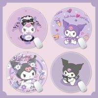 Kuromi Mouse Pad Rubber Round Seaming Cute Girl Cartoon Household Desktop Creative Thickened Anti-Slip