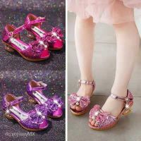 COD DSFGRTUTYIII Childrens Sandals2021Summer New Girls Shoes Korean Style Peep Toe High Heel Girl Princess Shoes Primary School Students Crystal Shoes