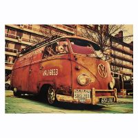 【F057】 The New Retro Car Model D Kraft Paper Poster Bar Cafe Western Restaurant Home Decoration Painting