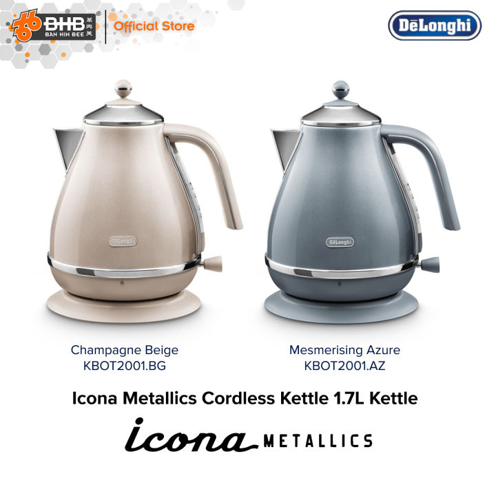 De'Longhi KBOT3001.GY NEW Jug Kettle Icona Metallics Anti