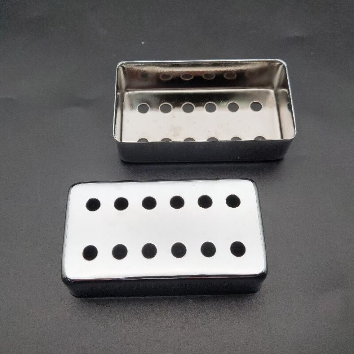 2pcs-two-line-12-hole-brass-70-39mm-pickup-covers-lid-shell-top-for-electric-guitar-humbucker-covers-50-52mm-black-chrome-guitar-bass-accessories