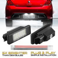 ไฟโคมไฟหมายเลขป้ายทะเบียนรถหลัง LED 6000K 2ชิ้นสำหรับ Peugeot 307 207 308 3008 407 106 406 508ผู้เชี่ยวชาญ RCZ 607 807 1007 806