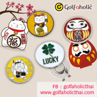 Ball Marker LUCKY DARUMA MANEKI NEKO Golfaholic - บอลมาร์คเกอร์ โชคดี