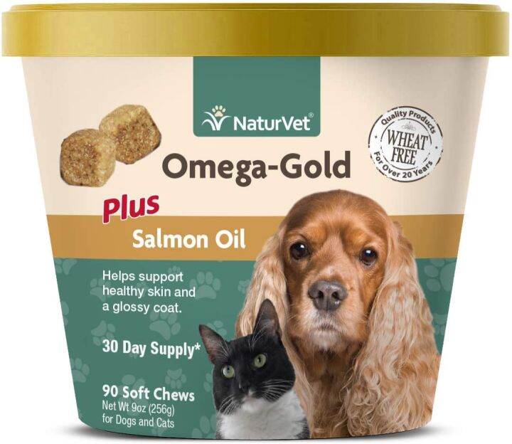 NaturVet Omega Gold Plus Salmon Oil, Supports Healthy Skin & Glossy