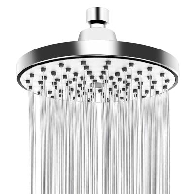 Shower Head 6 Inch Anti-Leak Anti-Clog Fixed Rain Showerhead Rainfall Spray Relaxation and Spa for High Water Pressure and Flow Swivel Ball Joint (Silver)