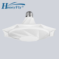 Honeyfly 2pcs LED โคมไฟเพชร E27 AC 220V 18W24W36W IP55 super bright UFO หลอดไฟ indo Home LED โคมไฟเพดานเย็นสีขาว6500K *