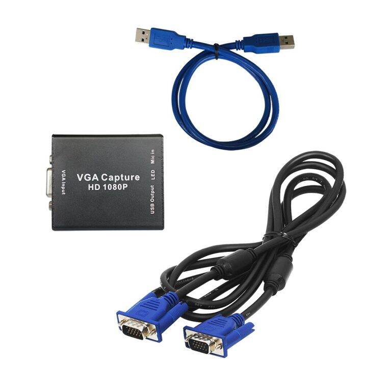 VGA To USB Video Capture Card 1080P Drive Free UVC/UAC Standard Support
