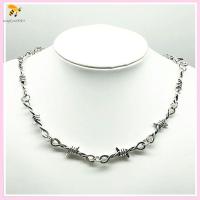 SNSQDYW0010 ใหม่ สไตล์กอธิค โลหะผสม สร้อยคอ Choker โซ่หนามเล็ก เหล็กลวดขนาดเล็ก สร้อยคอ Choker Unisex สร้อยข้อมือลวดหนาม