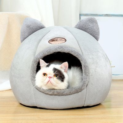 [pets baby] เบาะนอนน้องแมว Comfort ที่อบอุ่นนอนหลับลึกในฤดูหนาวบ้านแมวตะกร้าเสื่อเต็นท์สัตว์เลี้ยงบ้านสุนัขเล็กถ้ำน่าอยู่ในร่ม