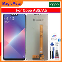 MagicMeta จอ LCD ขนาด6.2นิ้วของแท้สำหรับ A5 Oppo (AX5) อะไหล่ CPH1803 LCD CPH1809/Oppo หน้าจอ LCD ชุดประกอบดิจิไทเซอร์จอแสดงผลหน้าจอสัมผัสสำหรับ A5 OPPO/A3s Lcd