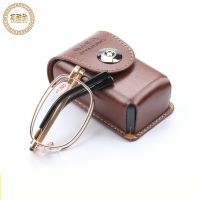 Portable Crystal Lens Folding Reading Glasses Men Flod Temples Eyeglass With Case Belt Clip Presbyopic Glasses Women